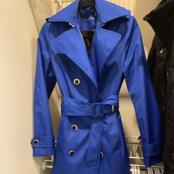 Calvin Klein Blue Trench Coat Factory 